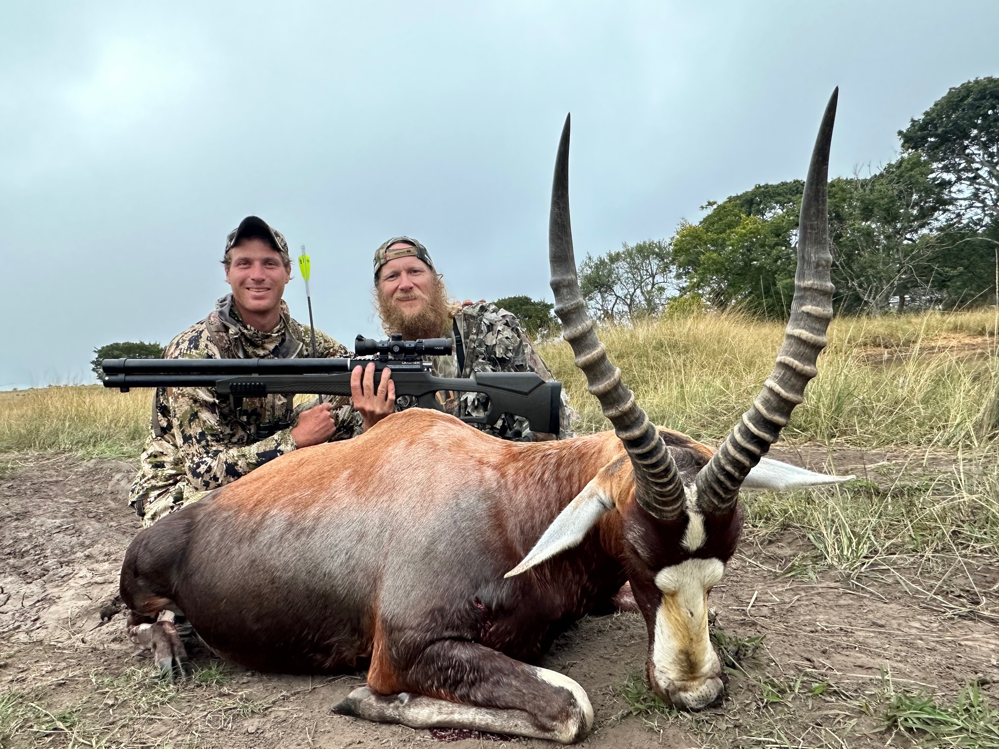 Professional Hunter Nick and Chris Cook with world Record Blesbok and umarex airsaber